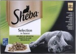 Sheba Select Slices in Gravy y v omáčce s lososem s bílou rybou s kuřecím masem s hovězím masem 12 x 85 g