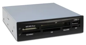 Inter-Tech CI-02 černá / Čtečka paměťových karet / USB 2.0 / interní / 3,5" (88884088)