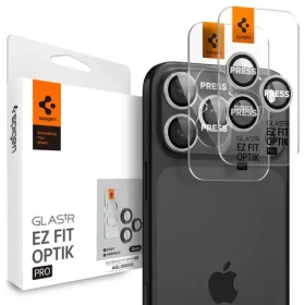 Spigen tR EZ Fit Optik Pro Tvrzené sklo Apple iPhone 17161514 Pro 17161514 Pro Max stříbrná (AGL10124)