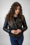 Dámská Kožená Bunda Křivák Lizzy Nuvell Brixton Černá Velikost: L