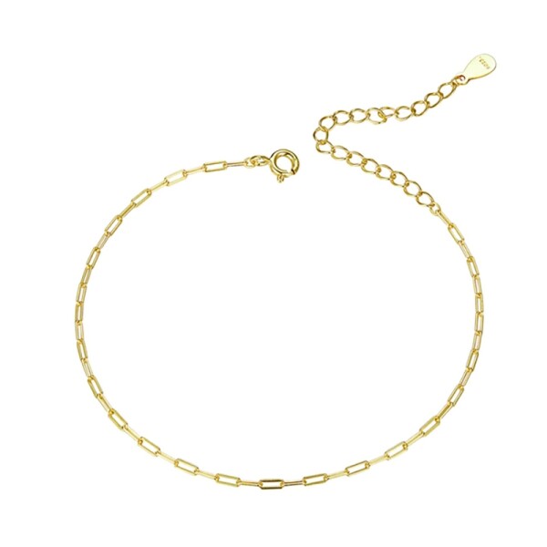 Stříbrný náramek Stefany Gold, stříbro 925/1000, Zlatá 17 cm + 5 cm (prodloužení)
