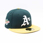 New Era Pánská kšiltovka Oakland Athletics MLB 1989 World Series Cooperstown 59FIFTY Fitted - Zelená a žlutá Velikost: 7 5/8