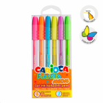Carioca gelové pero Fiorella - Neon, 6 ks, blistr, mix barev