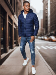 Pánská přechodná prošívaná tmavě modrá bunda FashionStreet TX4408 XL