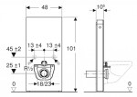 GEBERIT - Monolith Sanitární modul pro závěsné WC, 101 cm, spodní přívod vody, vzhled betonu 131.021.JV.5