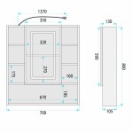 REA - Zrcadlová skříňka s LED osvětlením Luna 70x80cm REA-M0405