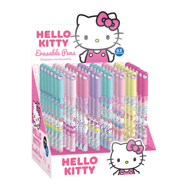 Colorino gumovatelné pero, Hello Kitty, 48 ks, s víčkem, modrá náplň, displej - 48ks