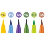 Popisovač Faber-Castell Pitt Artist Pen Brush 6 ks, hrot B, letní odstíny