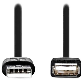 Nedis prodlužovací kabel USB-A černá / Prodlužovací kabel / USB 2.0 / USB-A - USB-A / poniklované konektory / 1 m (CCGL60010BK10)