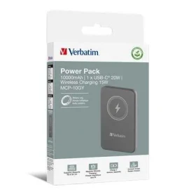 Verbatim Charge 'n' Go šedá / Magnetická bezdrátová powerbanka / 10000 mAh / USB-C / MagSafe / 15-20W (32249)