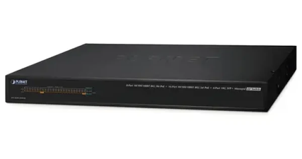 Planet AVS-4210-24HP4X / Switch / 24x 1Gb / 4x 10Gb SFP+ / 16x PoE 802.3at + 8x PoE 802.3bt / 450W (AVS-4210-24HP4X)