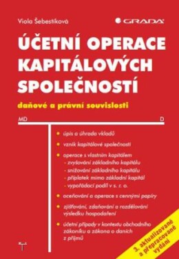 Účetní operace kapitálových společností, 3. aktualizované a přepracované vydání - Viola Šebestíková - e-kniha