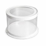 Cake Star Cake Star 4Cake Plastový kulatý box s průhledným víkem na dorty bílý (22,5 x 16 cm)