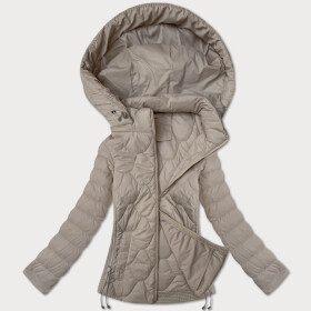 Krátká béžová dámská prošívaná bunda J Style (16M9239-62) odstíny béžové S (36)