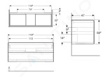 GEBERIT - ONE Umyvadlová skříňka 118x50x47 cm, 2 zásuvky, lesklá bílá 505.265.00.1