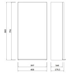 CERSANIT - Závěsná skříňka VIRGO 40 bílá s černými úchyty S522-036
