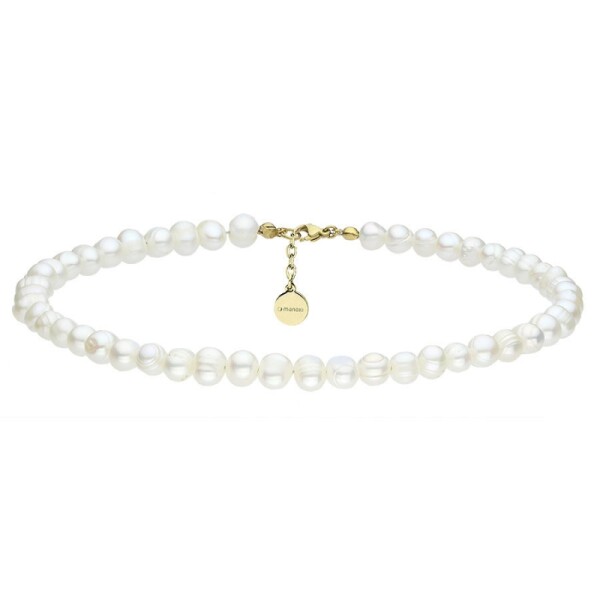 Perlový choker náhrdelník Antonella Gold - chirurgická ocel, perla, Zlatá 36 cm + 5 cm (prodloužení)