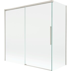 MEXEN/S - Rox vanová zástěna 2-křídlová posuvná 160 + 75 x 150, transparent, nikl kartáčovaný 8C9-160-075-97-00