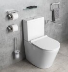 Gedy - PIRENEI WC štětka závěsná, mléčné sklo, chrom PI330313