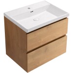 CERANO - Koupelnová skříňka Carole - keramické umyvadlo Viano - dub medový - 50,8x62,5x46,4 CER-812282