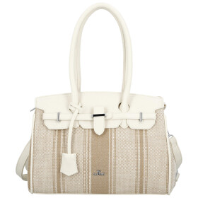 Stylová dámská koženková kabelka do ruky Irma, krémová