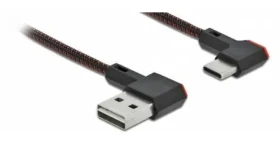 DeLock / USB kabel / USB-A - USB-C / pravoúhlý / 0,5 m / černá (85280)