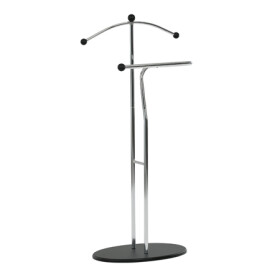 Němý sluha, výška 110 cm, masiv kaučukovník, černé moření, kov chrom