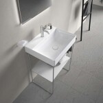 DURAVIT - DuraSquare Umyvadlo 60x47 cm, bez přepadu, s otvorem pro baterii, DuraCeram, WonderGliss, bílá 23536000411