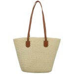 Módní dámská slaměná kabelka na rameno Sadie, krémová