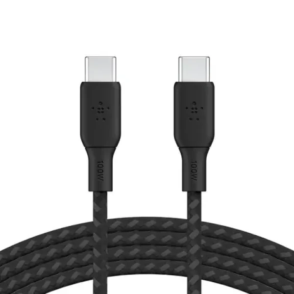 Belkin BOOST CHARGE kabel opletený USB-C na USB-C černá / 100W / 3m (CAB014bt3MBK)