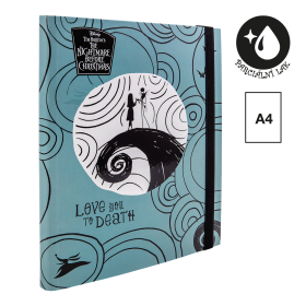 Colorino školní box s gumičkou, Tim Burton 3, A4, hřbet 3 cm, lepenka, šedo-modré