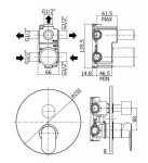 PAFFONI - Candy Sprchová podomítková baterie s přepínačem, 3 vývody, chrom CA019CR