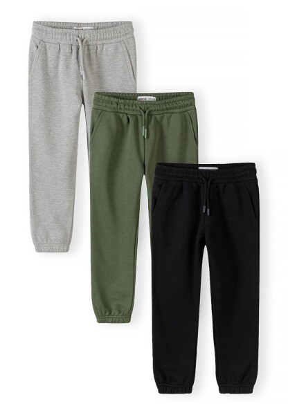 Tepláky slim-fit s elastickým pasem a stahovací šňůrkou 3pack Minoti 29FLEECE285 - 146/152 | 11/12let