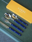 SABRE PARIS 4-dílná sada příborů Bistrot Brillant – Navy Blue, modrá barva, kov, plast
