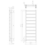 SAPHO - METRO LIGHT otopné těleso 400x1140 černá mat IR445TB