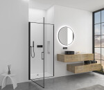 CERANO - Sprchové otočné dveře Porte L/P - 8 mm - černá matná, transparentní sklo - 80x195 CER-413486