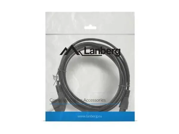 Lanberg CEE7/7 - C5 90° černá / Napájecí kabel / 3 m / VDE (CA-C5CA-11CC-003-BK)