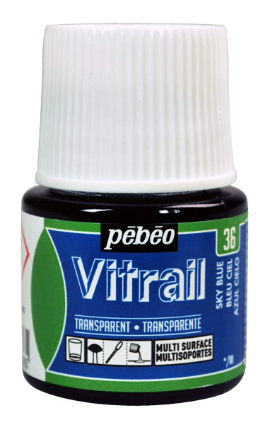 Barva na sklo Pébéo Vitrail - 36 modrá světlá