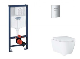 GROHE - Rapid SL Set předstěnové instalace, klozetu, sedátka SoftClose a tlačítka Skate Cosmopolitan, chrom SANI11BB2122
