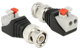 DeLock černá, stříbrná / Adaptér / BNC (M) - Terminal Block 2pin (65525)