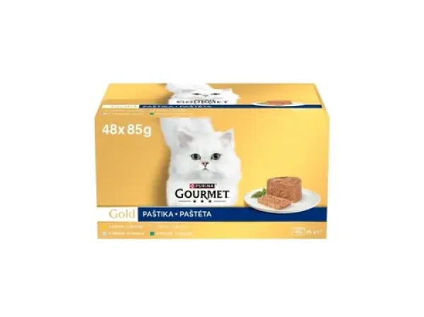 Purina GOURMET GOLD Mix 48x85 g / Konzervy pro kočky / 4 příchutě (8445291838154)