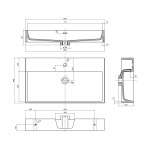 SAPHO - AQUATIC umyvadlo, litý mramor, 80x46cm, bílá AT080