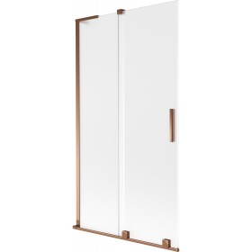 MEXEN/S - Velar L dvoukřídlá posuvná vanová zástěna 100 x 150, dekor, růžové zlato 896-100-003-31-60
