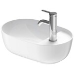 DURAVIT - Luv Umývátko na desku, 42x27 cm, bez přepadu, s otvorem pro baterii, WonderGliss, bílá/matná bílá 03814226001