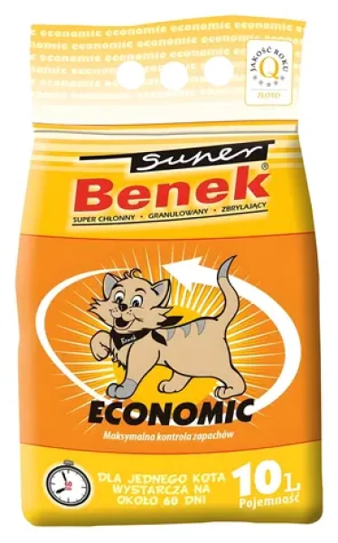 Super Benek Economic / Kočkolit / bentonitové hrudkující / 10 l