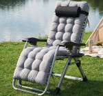 Skládací zahradní lehátko s polštářem TDC01-BK Černá