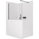 CERANO Sprchová zástěna Walk-in Onyx Half Cube L/P - 8 mm - hranatá vzpěra - černá matná, transparentní sklo - 120x100 cm