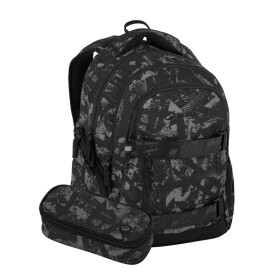 Studentský batohový 3-dílný set Bagmaster NOMAD 25 B ČERNO-ŠEDÝ (batoh,pouzdro)