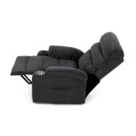 Křeslo polohovací elektrické, 1 motor, šedá látka, bezdrátové nabíjení pro mobilní telefon