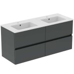 IDEAL STANDARD - Eurovit+ Skříňka s dvojumyvadlem, 55x120x44 cm, 4 zásuvky, tmavě šedá R0577TI
